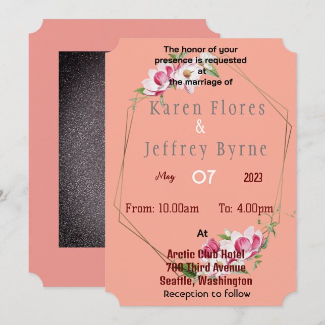 Flower Frame Invitation (Front/Back)