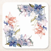 Flower Frame: Personalized Wedding Coaster