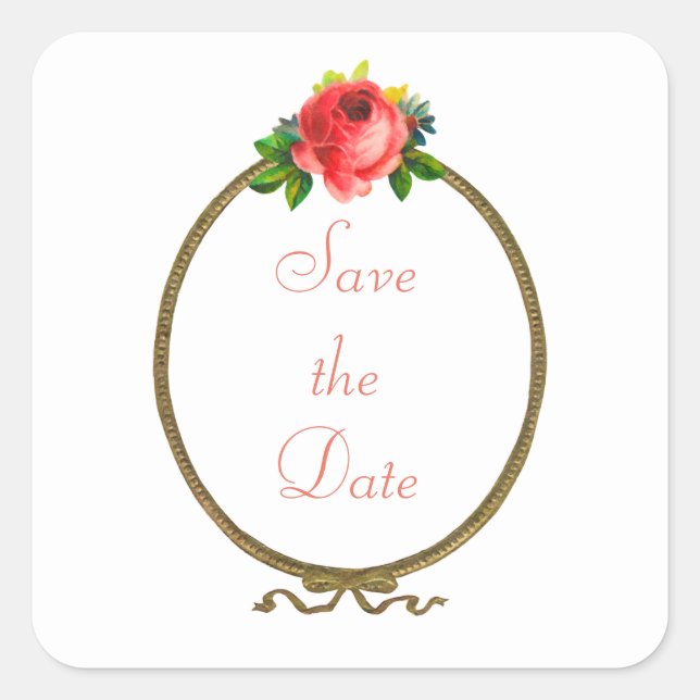 Flower Frame Square Stickers (Front)