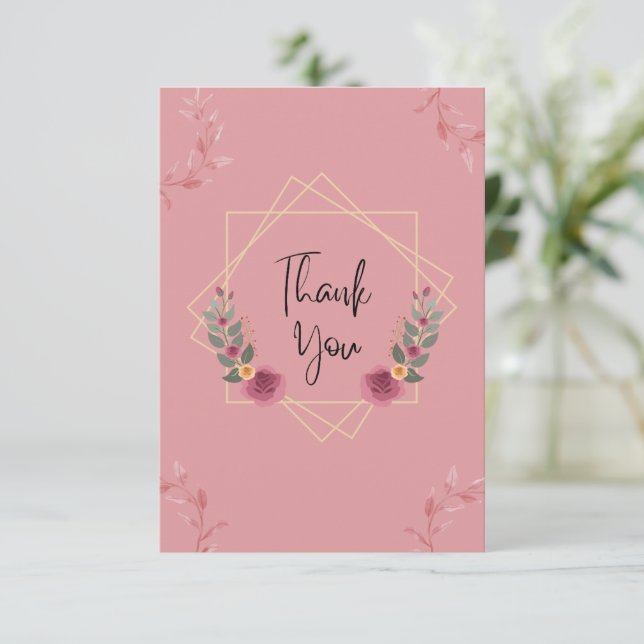 Flower Frame Thank you card (Standing Front)