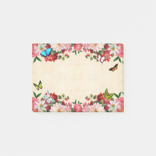 Flower Frame with Butterflies Post-it Notes