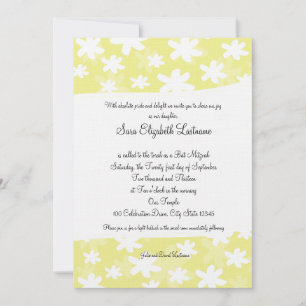 Flower Fresh Yellow Bat Mitzvah Invite