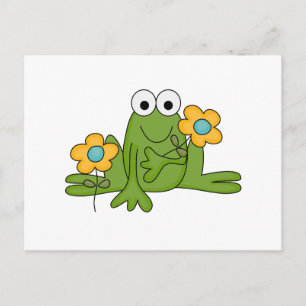 flower froggy frog postcard