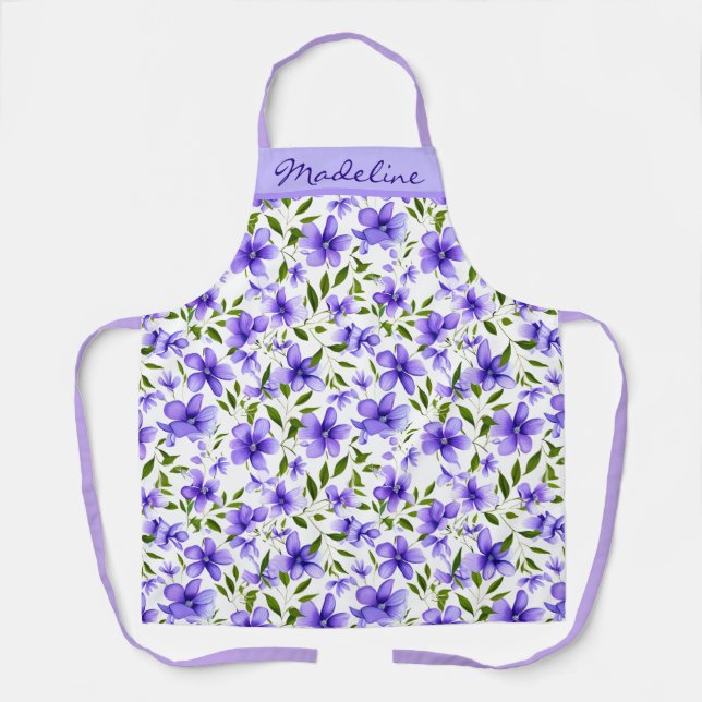 Flower Fun Purple Unique Apron (Front)