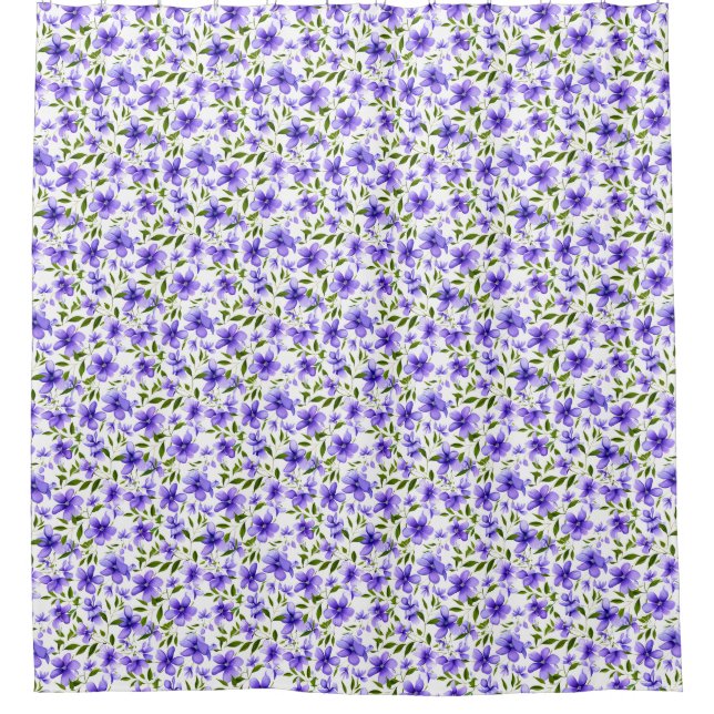 Flower Fun Purple Unique Shower Curtain (Front)