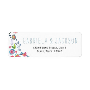 Flower Fun Wedding   Return Address Labels
