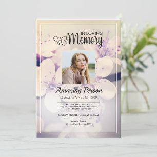 Flower Funeral order of service Invitation