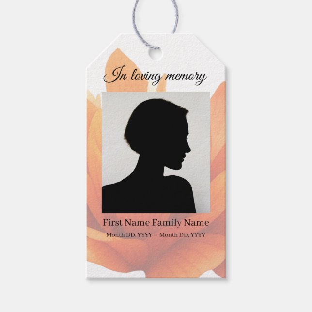 Flower funeral ribbon labels (Front)