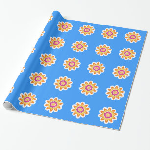 Flower Fusion_Geometric_Poppy Fuchsia Sunburst_3 Wrapping Paper