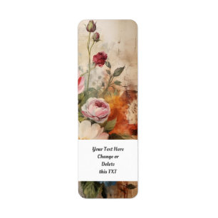 Flower Garden 404c Rose Buds Return Address Label