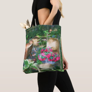 Flower Garden Arrangement Oil Painting Tote Bag