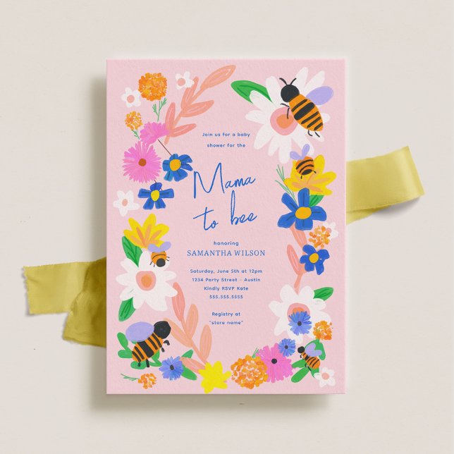 Flower Garden Bee Baby Shower Invitation (Creator Uploaded)