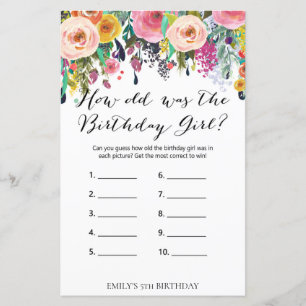 Flower Garden Birthday - How old was birthday girl
