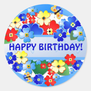 Flower Garden ~ Birthday Sticker