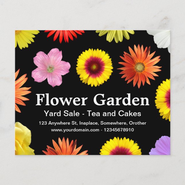 Flower Garden - Black Flyer (Front)