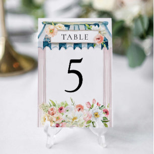 Flower Garden Bridal Shower Table Number