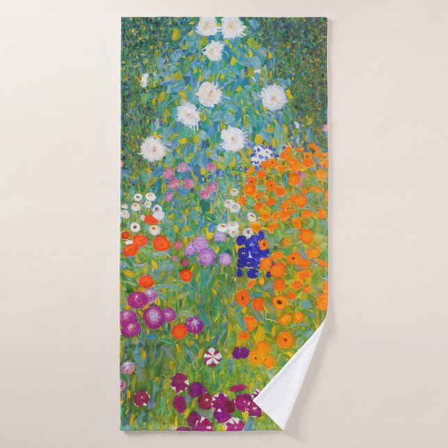 Flower Garden by Gustav Klimt Bath Towel (Bath Towel)