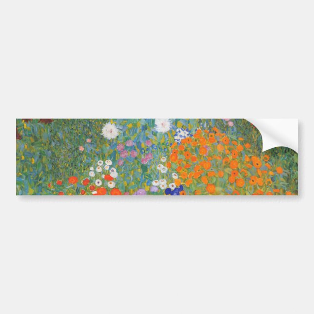 Flower Garden (by Gustav Klimt) Bumper Sticker (Front)