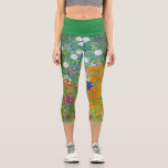 Flower Garden by Gustav Klimt  Capri Leggings<br><div class="desc">Please visit my store for more interesting design and more colour choice.
=> zazzle.com/colorfulworld*</div>