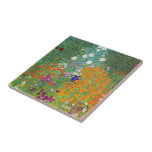 Flower Garden by Gustav Klimt Ceramic Tile<br><div class="desc">Please visit my store for more interesting design and more colour choice => zazzle.com/colorfulworld*</div>