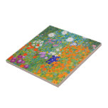 Flower Garden by Gustav Klimt Ceramic Tile<br><div class="desc">Please visit my store for more interesting design and more color choice => zazzle.com/colorfulworld*</div>