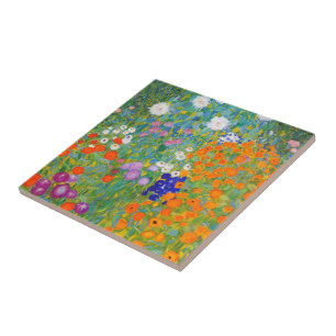 Flower Garden by Gustav Klimt Ceramic Tile