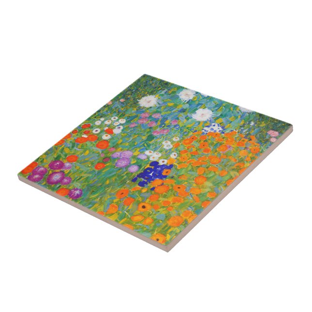 Flower Garden by Gustav Klimt Ceramic Tile (Side)