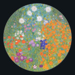 Flower Garden by Gustav Klimt Classic Round Sticker<br><div class="desc">Beautiful colourful painting of a flower garden by Gustav Klimt. Amazing variations of colours and beautiful flowers fit just beautiful on many sorts of wonderful products and gift ideas.</div>