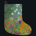 Flower Garden (by Gustav Klimt) Large Christmas Stocking<br><div class="desc">This design features a painting by Austrian artist Gustav Klimt (1862–1918). It is a depiction of a beautiful flower garden in Klimt's typical impressionist style. The flowers almost look like they're overflowing, and it's impossible not to feel uplifted by their beauty. The original work was completed in 1907 and its...</div>