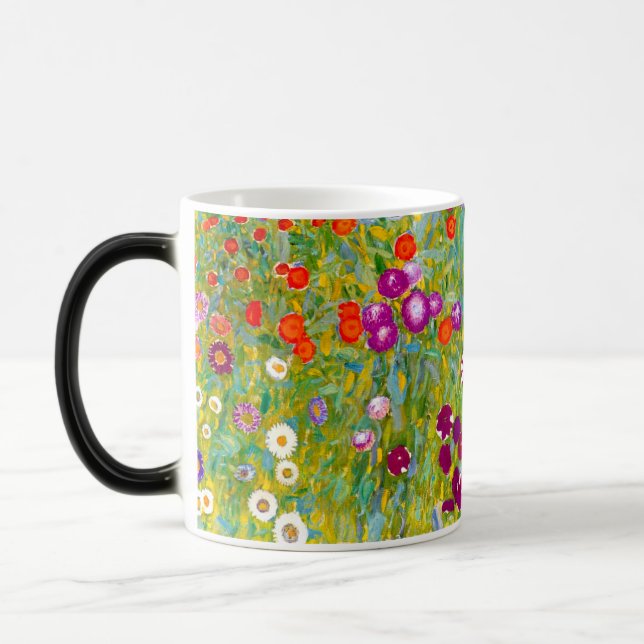 Flower Garden by Gustav Klimt Magic Mug (Left)