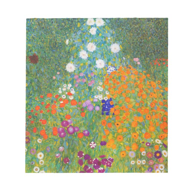 Flower Garden by Gustav Klimt Notepad (Front)