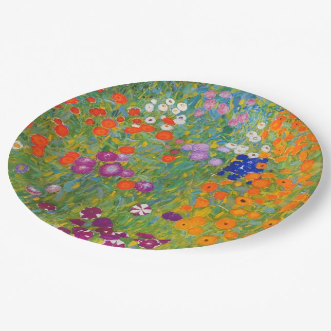 Flower Garden by Gustav Klimt Paper Plate (Angled)