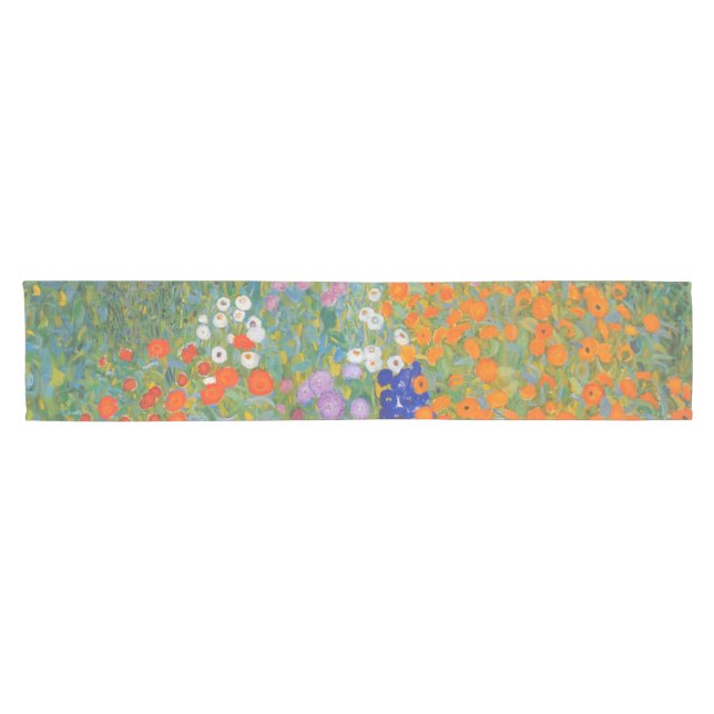 Flower Garden by Gustav Klimt Short Table Runner (Horizontal)