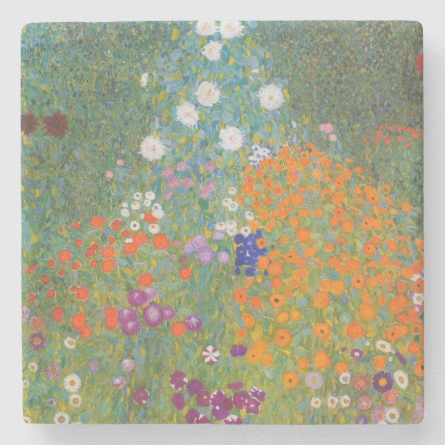 Flower Garden (by Gustav Klimt) Stone Coaster (Front)
