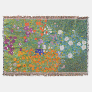 Flower Garden by Gustav Klimt Throw Blanket
