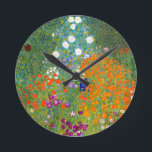 Flower Garden by Gustav Klimt Vintage Floral Round Clock<br><div class="desc">Bauerngarten / Flower Garden / Cottage Garden vintage art painted in 1905 by Austrian Symbolist & Art Nouveau Artist Gustav Klimt (1862-1918)</div>