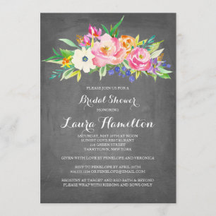 Flower Garden Chalk Bridal Shower Invitation