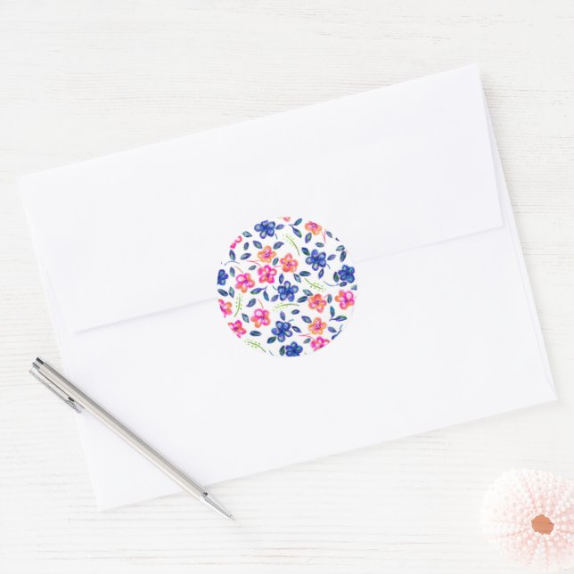 Flower Garden Classic Round Sticker (Envelope)