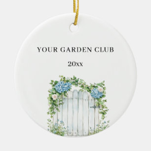 Flower Garden Club Personalised Names Christmas Ceramic Ornament