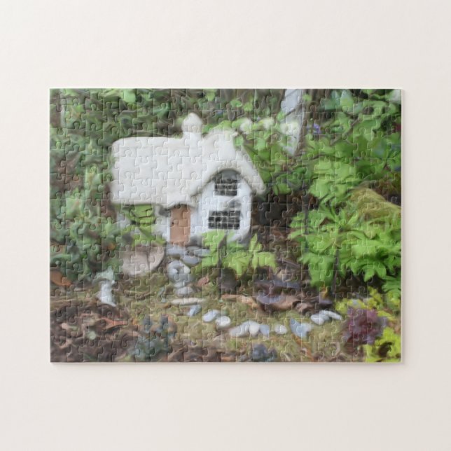 Flower Garden Cottage Gouache Painting  Jigsaw Puzzle (Horizontal)