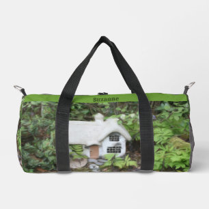 Flower Garden Cottage Painting Personalised Duffle Bag