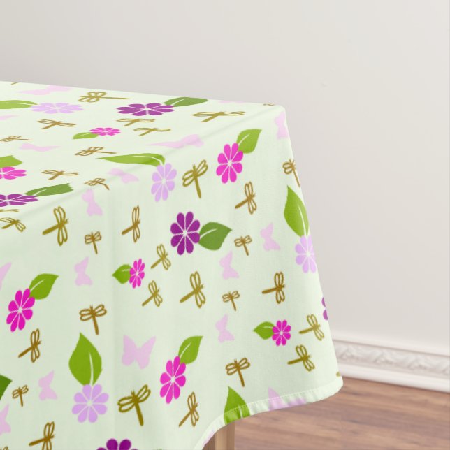 Flower Garden Dragonfly Tablecloth Decor Tableware (In Situ)