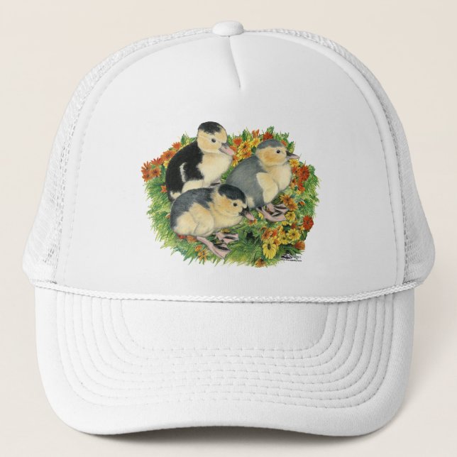 Flower Garden Ducklings Trucker Hat (Front)