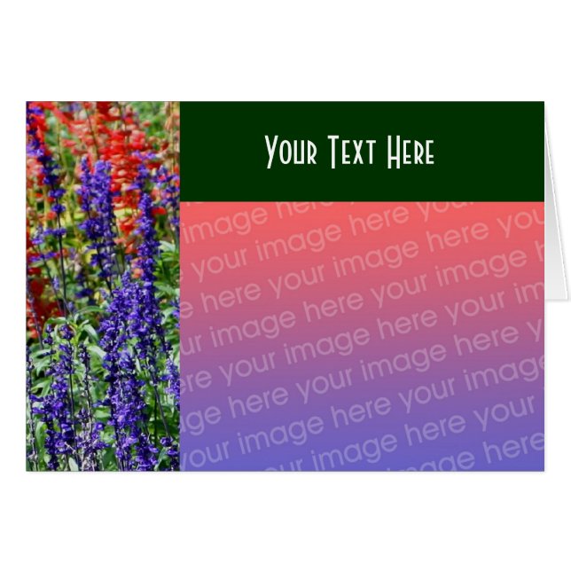 Flower Garden Floral Photo Card (Front Horizontal)