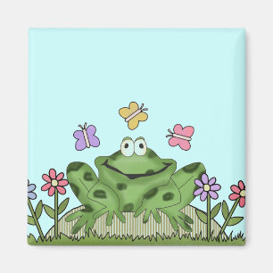 Flower Garden Frog T-shirts and Gifts Magnet