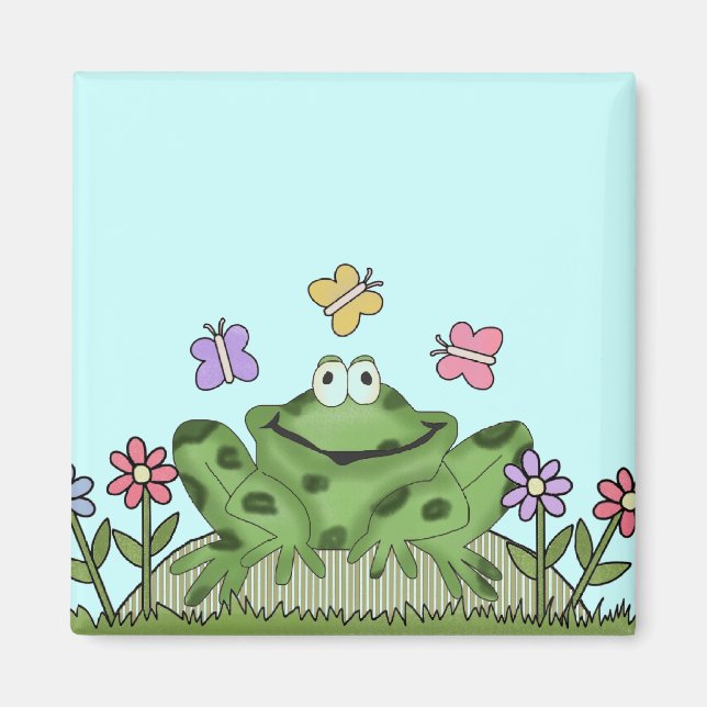 Flower Garden Frog T-shirts and Gifts Magnet (Front)