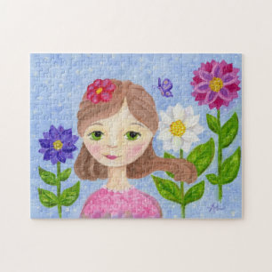 Flower Garden Girl jigsaw puzzle