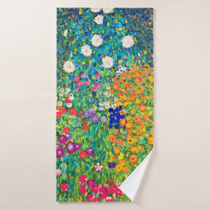 Flower Garden, Gustav Klimt Bath Towel