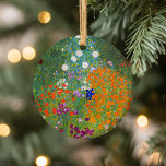 Flower Garden | Gustav Klimt Ceramic Ornament<br><div class="desc">Flower Garden (1905-1907) by Austrian artist Gustav Klimt is a vibrant masterpiece of early 20th-century art. This lush, impressionistic scene bursts with colourful blossoms in a mesmerising tapestry of nature, reflecting Klimt’s decorative style and love for floral motifs. The painting’s rich textures and intricate details make it a timeless choice...</div>
