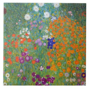 Flower Garden Gustav Klimt Fine Art Ceramic Tile